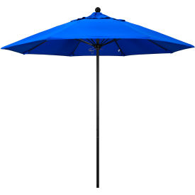California Umbrella Venture 9' Patio Umbrella Black Pole Sunbrella 1A Pacific Blue Fabric ALTO908302-5401