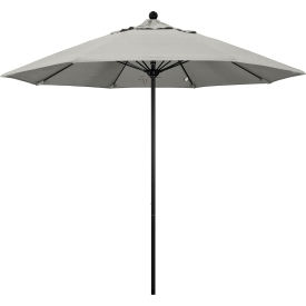 California Umbrella Venture 9' Patio Umbrella Black Pole Sunbrella 1A Granite Fabric ALTO908302-5402