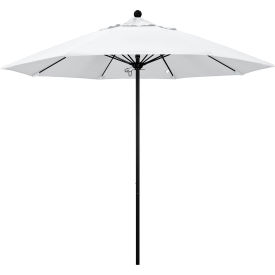 California Umbrella Venture 9' Patio Umbrella Black Pole Sunbrella 1A Natural Fabric ALTO908302-5404