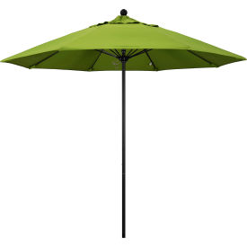 California Umbrella Venture 9' Patio Umbrella Black Pole Sunbrella 2A Macaw Fabric ALTO908302-5429