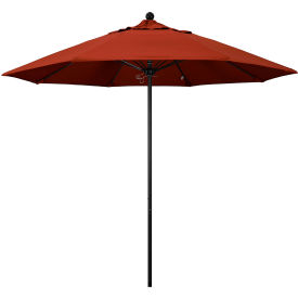 California Umbrella Venture 9' Patio Umbrella Black Pole Sunbrella 2A Terracotta Fabric ALTO908302-5440