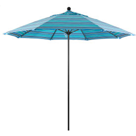 California Umbrella Venture 9' Patio Umbrella Black Pole Sunbrella 1A Dolce Oasis Fabric ALTO908302-56001