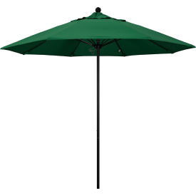 California Umbrella Venture 9' Patio Umbrella Black Pole Olefin Hunter Green Fabric ALTO908302-F08