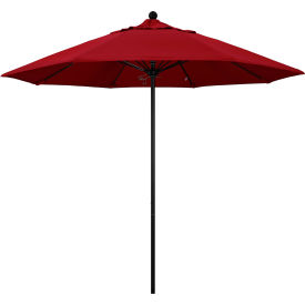 California Umbrella Venture 9' Patio Umbrella Black Pole Olefin Red Fabric ALTO908302-F13