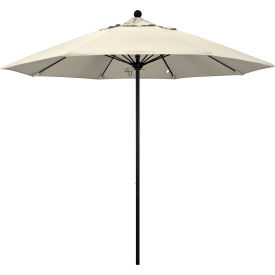 California Umbrella Venture 9' Patio Umbrella Black Pole Olefin Antique Beige Fabric ALTO908302-F22