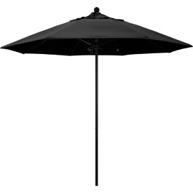 California Umbrella Venture 9' Patio Umbrella Black Pole Olefin Black Fabric ALTO908302-F32