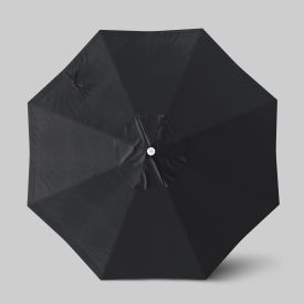 California Umbrella Venture 9' Patio Umbrella Ashwood Simulation Pole Sunbrella Black ALTO908724-5408