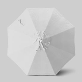 California Umbrella Venture 9' Patio Umbrella Ashwood Simulation Pole Olefin White ALTO908724-F04
