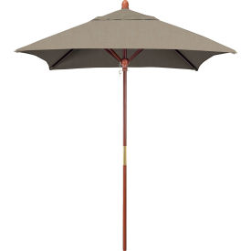 California Umbrella Grove 6' Square Patio Umbrella Wood Pole Sunbrella 1A Spectrum Dove Fabric MARE604-48032