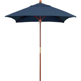 California Umbrella Grove 6' Square Patio Umbrella Wood Pole Sunbrella 1A Spectrum Indigo Fabric MARE604-48080