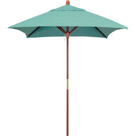 California Umbrella Grove 6' Square Patio Umbrella Wood Pole Sunbrella 1A Spa Fabric MARE604-5413