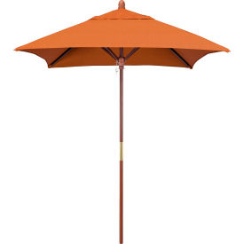 California Umbrella Grove 6' Square Patio Umbrella Wood Pole Sunbrella 2A Tuscan Fabric MARE604-5417