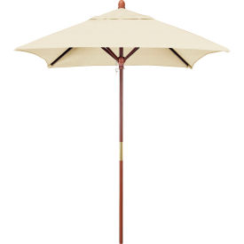 California Umbrella Grove 6' Square Patio Umbrella Wood Pole Sunbrella 1A Canvas Fabric MARE604-5453