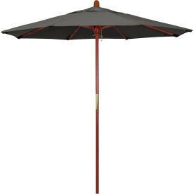California Umbrella 7.5' Patio Umbrella Grove Series Hardwood Pole Sunbrella Charcoal MARE758-54048