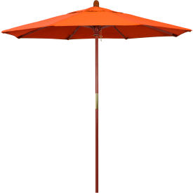 California Umbrella 7.5' Patio Umbrella Grove Series Hardwood Pole Sunbrella Melon MARE758-5415