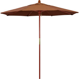 California Umbrella 7.5' Patio Umbrella Grove Series Hardwood Pole Sunbrella Teak MARE758-5488