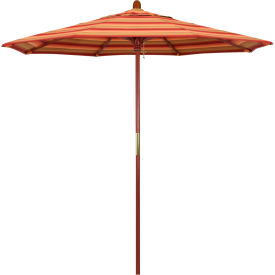 California Umbrella 7.5' Patio Umbrella Grove Series Hardwood Pole Sunbrella Astoria Sunset MARE758-56095