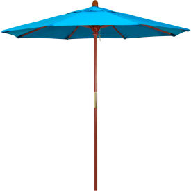 California Umbrella 7.5' Patio Umbrella Grove Series Hardwood Pole Sunbrella Cyan MARE758-56105