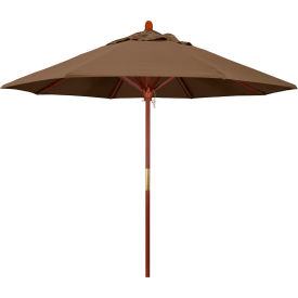 California Umbrella 9' Patio Umbrella Grove Series Hardwood Pole Sunbrella Cocoa MARE908-5425