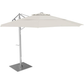 California Umbrella Sola 11' Cantilever Umbrella Silver Frame Sunbrella Natural Fabric SOLA118001-6004