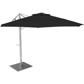 California Umbrella Sola 11' Cantilever Umbrella Silver Frame Sunbrella Black Fabric SOLA118001-6008