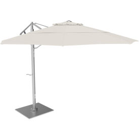 California Umbrella Sola 11' Cantilever Umbrella Silver Frame Sunbrella White Fabric SOLA118001-6034