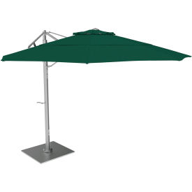 California Umbrella Sola 11' Cantilever Umbrella Silver Frame Sunbrella Forest Green Fabric SOLA118001-6037