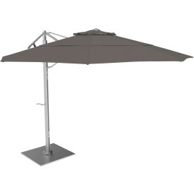 California Umbrella Sola 11' Cantilever Umbrella Silver Frame Sunbrella Charcoal Gray Fabric SOLA118001-6044