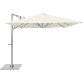 California Umbrella Sola 10' x 10' Cantilever Umbrella Silver Frame Sunbrella White Fabric SOLA338001-6034