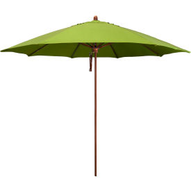 California Umbrella Madera 11' Patio Umbrella Woodgrain Pole Sunbrella 2A Macaw STAF118202-5429