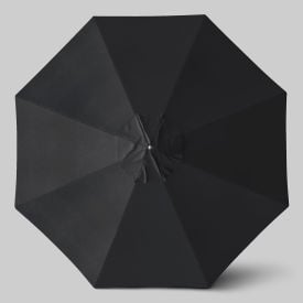 California Umbrella Newport 11' Patio Umbrella Teak Simulation Pole Sunbrella Black AATF118AH112-5408-SWV