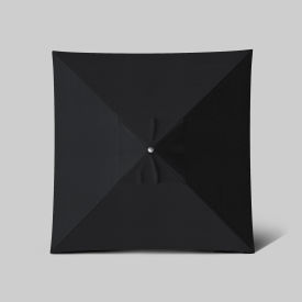 California Umbrella Newport 6' x 6' Patio Umbrella Ashwood Simulation Pole Sunbrella Black AATF604AH724-5408