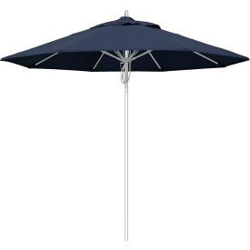 California Umbrella 9' Patio Umbrella Newport Series Silver Pole Sunbrella 1A Spectrum Indigo AATF908AH002-48080