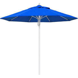California Umbrella 9' Patio Umbrella Newport Series Silver Pole Sunbrella 1A Pacific Blue AATF908AH002-5401