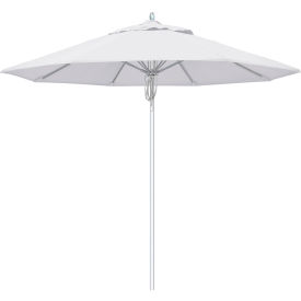 California Umbrella 9' Patio Umbrella Newport Series Silver Pole Sunbrella 1A Natural AATF908AH002-5404