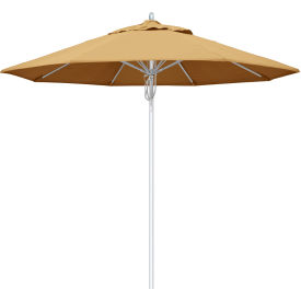 California Umbrella 9' Patio Umbrella Newport Series Silver Pole Sunbrella 1A Wheat AATF908AH002-5414