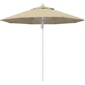 California Umbrella 9' Patio Umbrella Newport Series Silver Pole Sunbrella 1A Antique Beige AATF908AH002-5422