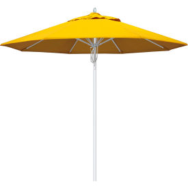 California Umbrella 9' Patio Umbrella Newport Series Silver Pole Sunbrella 1A Sunflower Yellow AATF908AH002-5457