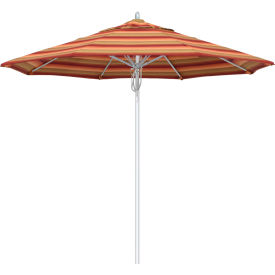 California Umbrella 9' Patio Umbrella Newport Series Silver Pole Sunbrella 2A Astoria Sunset AATF908AH002-56095
