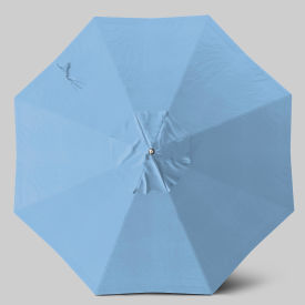 California Umbrella Newport 9' Patio Umbrella Teak Simulation Pole Sunbrella Air Blue AATF908AH112-5410