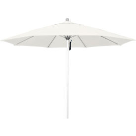 California Umbrella Venture 11' Patio Umbrella Silver Pole Sunbrella 1A Natural Fabric ALTO118002-5404