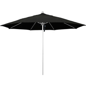 California Umbrella Venture 11' Patio Umbrella Silver Pole Sunbrella 1A Black Fabric ALTO118002-5408