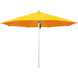 California Umbrella Venture 11' Patio Umbrella Silver Pole Olefin Lemon Fabric ALTO118002-F25