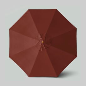 California Umbrella Venture 11' Patio Umbrella Teak Simulation Pole Sunbrella Henna ALTO118112-5407