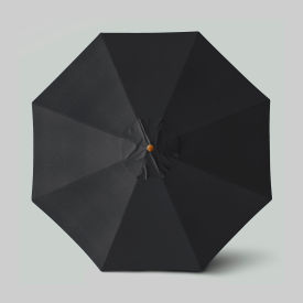 California Umbrella Venture 11' Patio Umbrella Teak Simulation Pole Sunbrella Black ALTO118112-5408