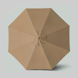 California Umbrella Venture 11' Patio Umbrella Teak Simulation Pole Sunbrella Heather Beige ALTO118112-5476