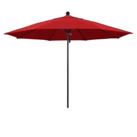 California Umbrella Venture 11' Patio Umbrella Black Pole Olefin Red Fabric ALTO118302-F13