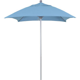 California Umbrella Venture 6' Patio Umbrella Silver Pole Sunbrella 1A Air Blue Fabric ALTO604002-5410