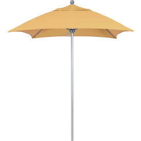 California Umbrella Venture 6' Patio Umbrella Silver Pole Sunbrella 1A Wheat Fabric ALTO604002-5414