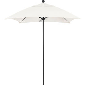California Umbrella Venture 6' Patio Umbrella Black Pole Sunbrella 1A Natural Fabric ALTO604302-5404